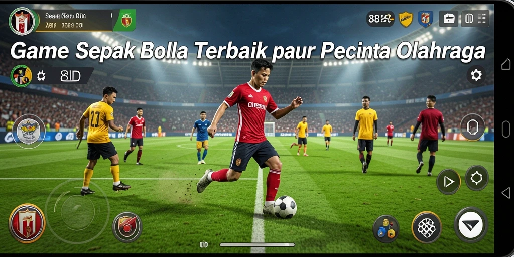 Tampilan gameplay 88ID yang memukau dengan aksi sepak bola nyata.