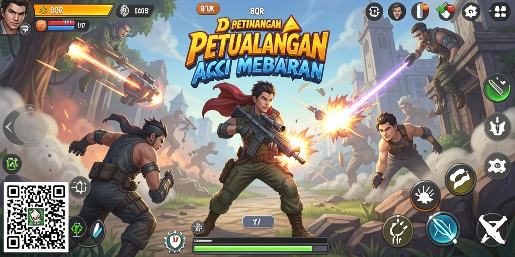 Tampilan gameplay seru dari 8QR dalam aksi penuh.