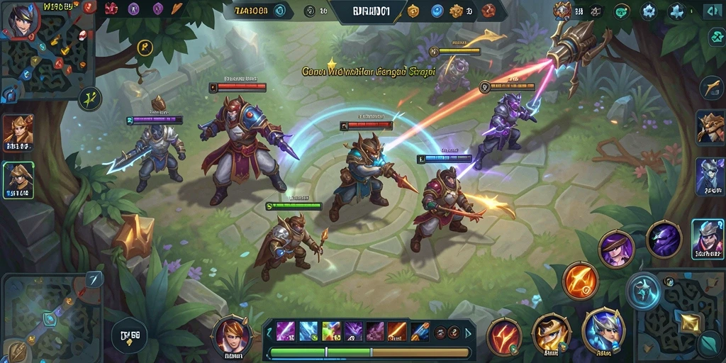 Tampilan dinamis dan seru dalam gameplay MOBA BARU01.