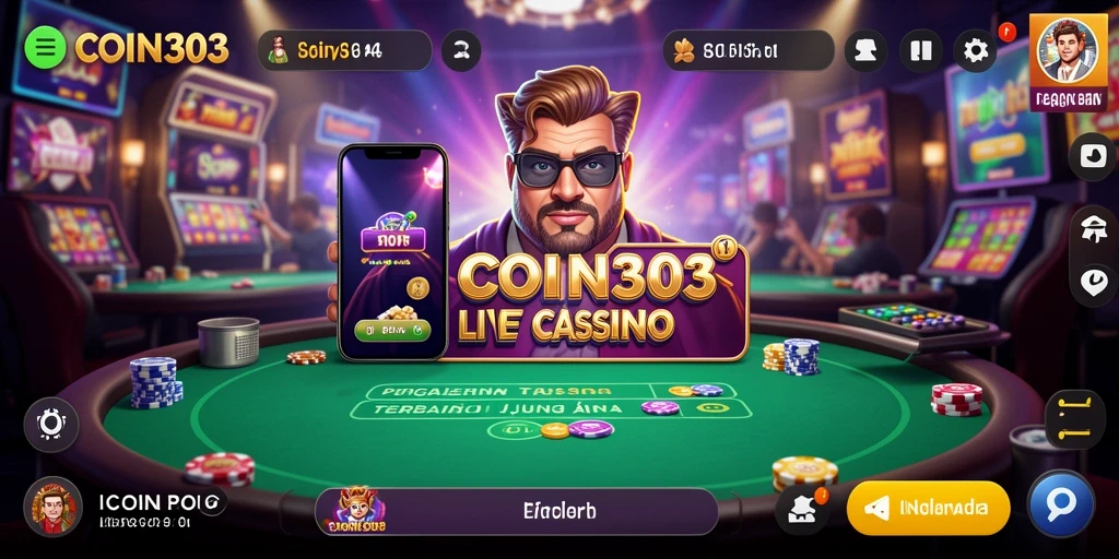 Tangkapan layar utama COIN303 menampilkan dealer yang ramah di Live Casino.