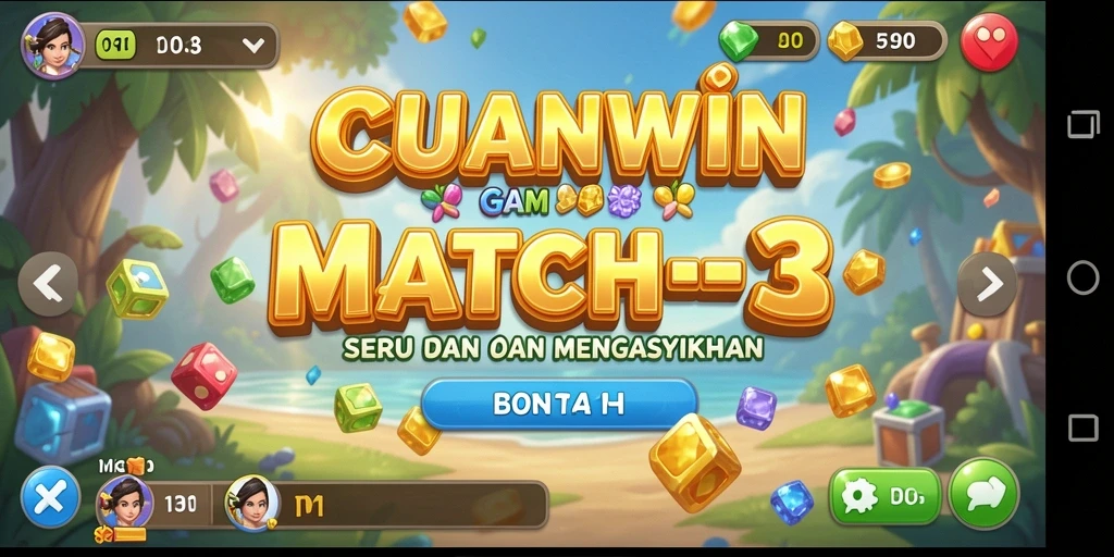 Tampilan gameplay seru dari CUANWIN dengan teka-teki Match-3 yang menarik.