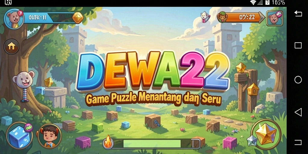Tampilan menarik dari gameplay DEWA22 yang penuh tantangan Puzzle.