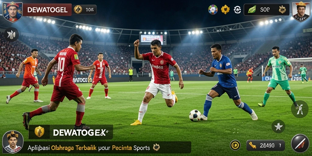 Tampilan utama DEWATOGEL dengan statistik olahraga dan berita terkini.