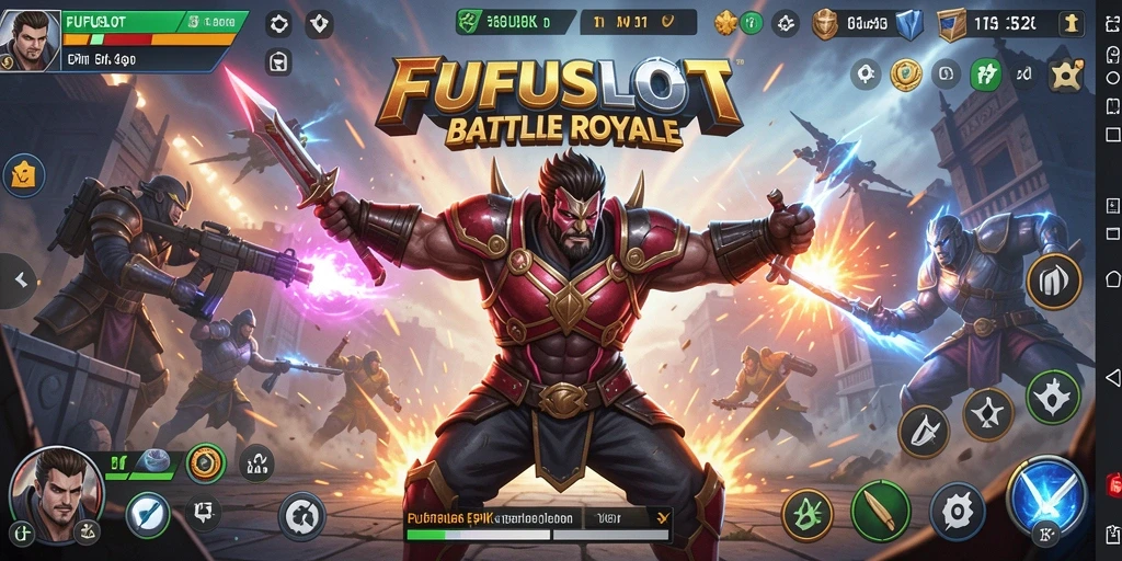 Tangkapan layar gameplay FUFUSLOT menampilkan aksi seru dalam pertarungan Battle Royale.