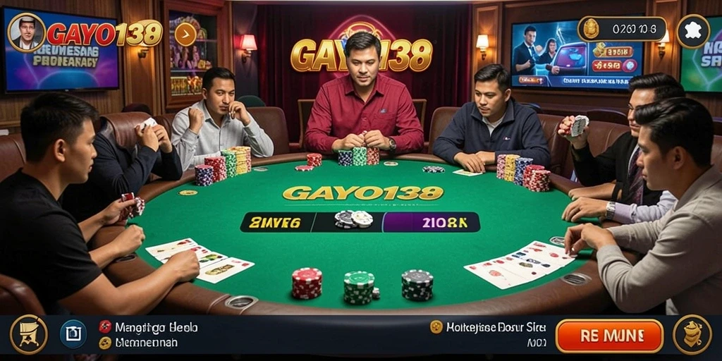 Tampilan gameplay Poker yang mendebarkan di GAYO138.