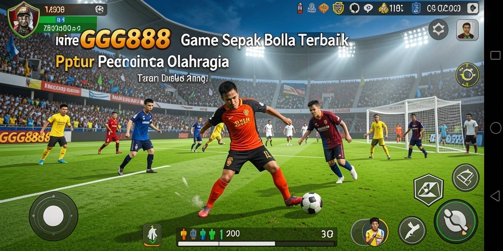 Tampilan gameplay GGG888 yang menegangkan di lapangan sepak bola.