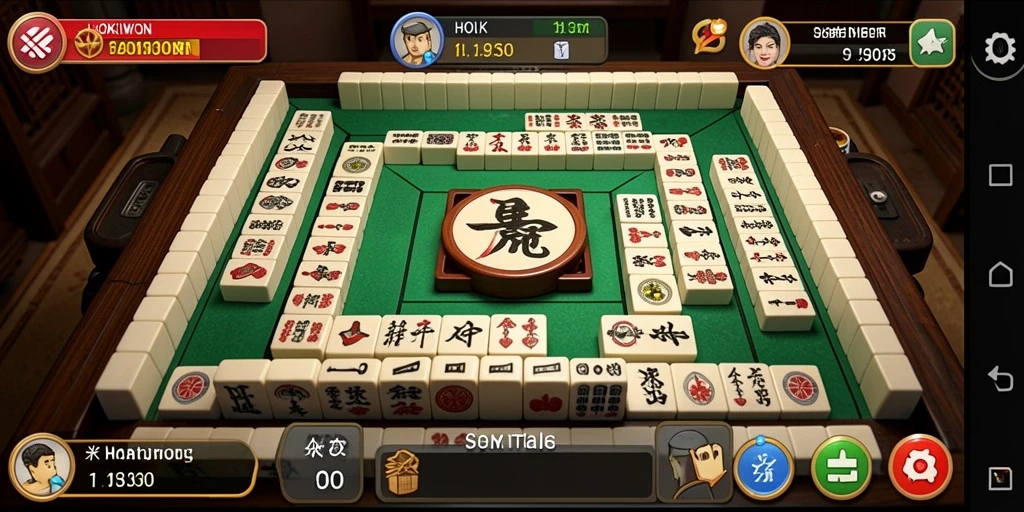 Tampilan gameplay seru HOKIWON dengan desain ubin yang colorful.