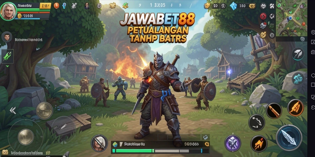 Screenshot JAWABET88 dengan pemain yang menjelajahi dunia terbuka.
