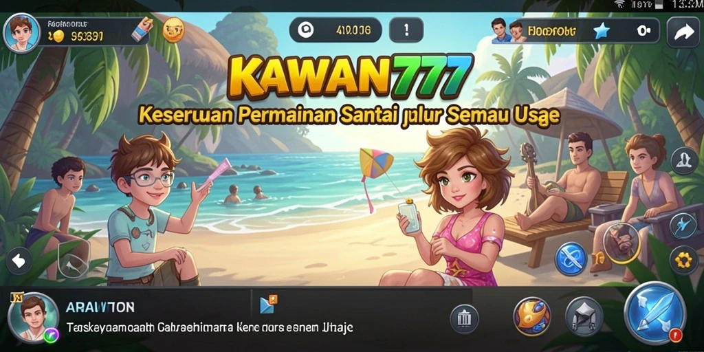 Tampilan gameplay KAWAN777 yang seru dan penuh warna.