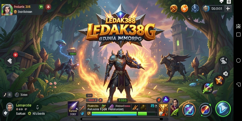 Screenshot utama LEDAK388 menunjukkan pertarungan epik dalam gameplay MMORPG.