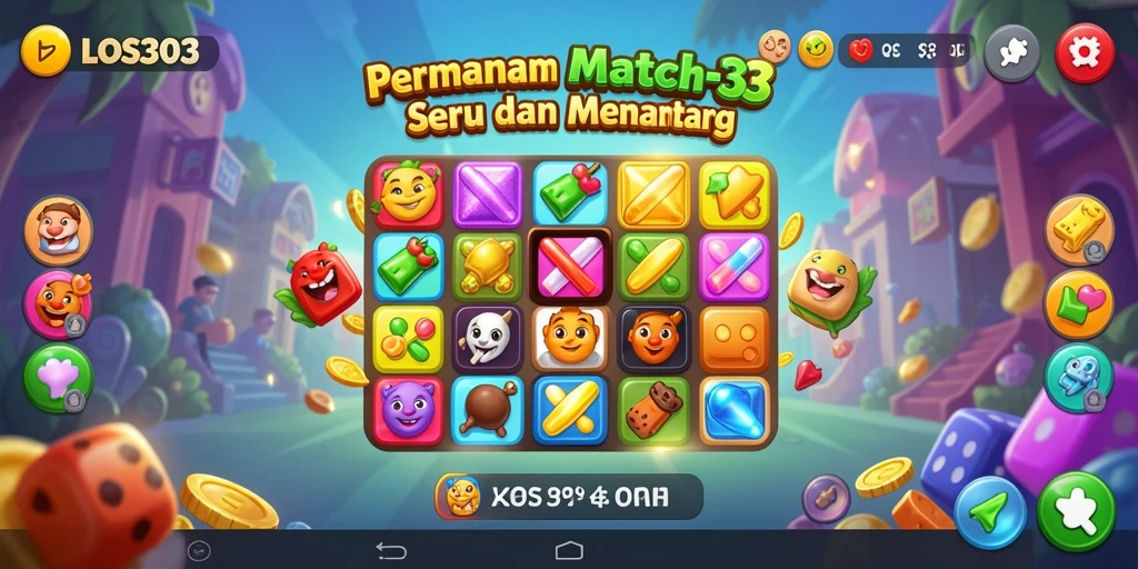 Tampilan gameplay seru dari LOS303 dengan elemen Match-3 yang menantang.