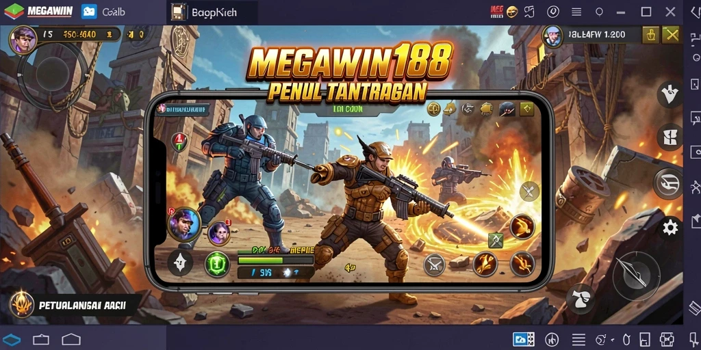 Tampilan gameplay aksi yang mendebarkan dari MEGAWIN188.