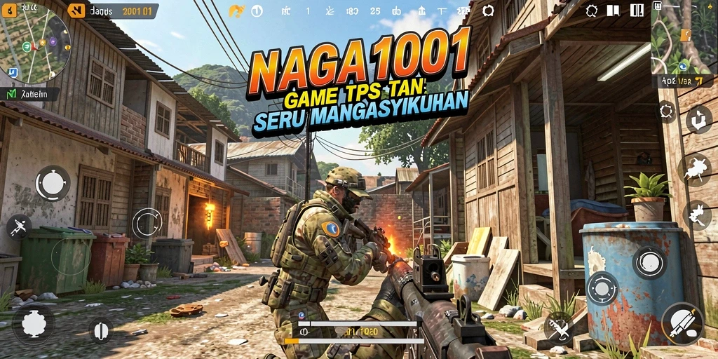 Gameplay intens dalam NAGA1001 menunjukkan aksi tembak-menembak yang seru.
