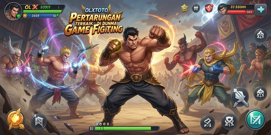 Screenshot gameplay OLXTOTO menunjukkan aksi seru dalam pertarungan Fighting.
