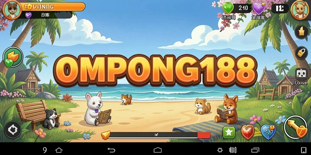 Screenshot gameplay OMPONG188 menampilkan level yang menarik dan berwarna.