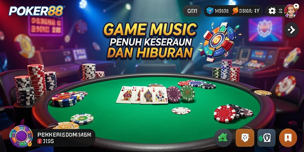 Tampilan gameplay POKER88 dengan beragam pilihan lagu.