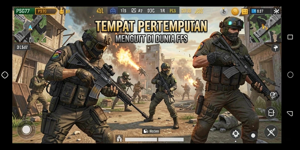 Tangkapan layar menunjukkan aksi seru dalam permainan FPS PSG77.