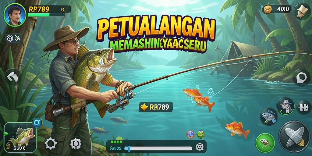 Gameplay seru RR789 dengan berbagai lokasi memancing yang indah.