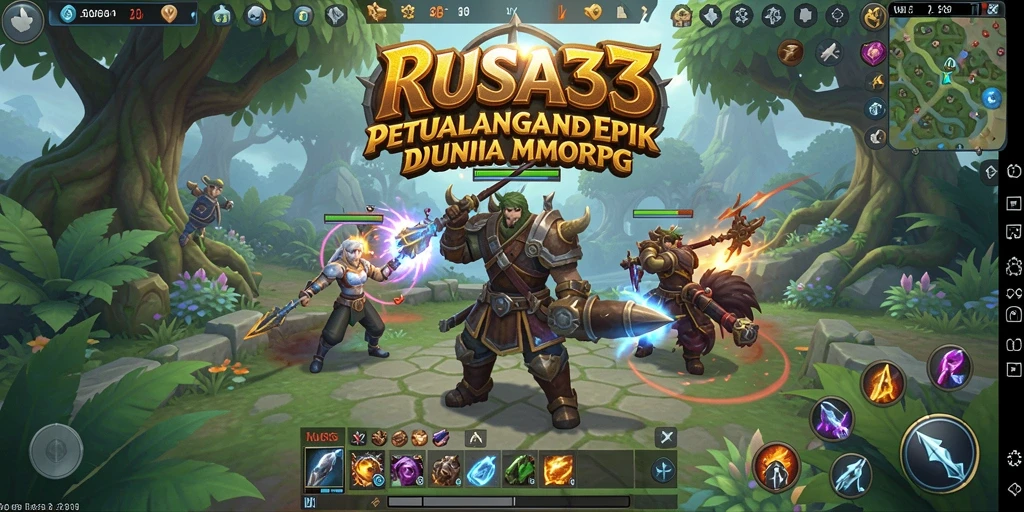 Screenshot utama RUSA33 menampilkan aksi gameplay seru dalam dunia MMORPG.