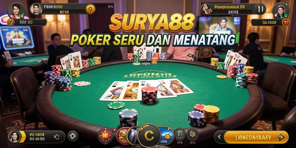 Tampilan gameplay Poker yang seru di SURYA88.