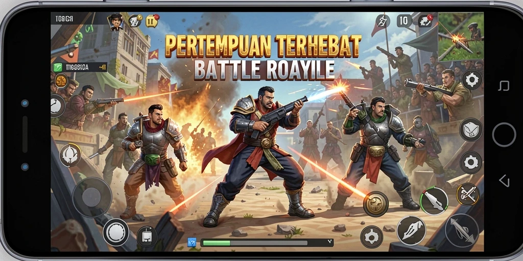 Screenshot T6 menunjukkan momen aksi seru dalam pertarungan Battle Royale.